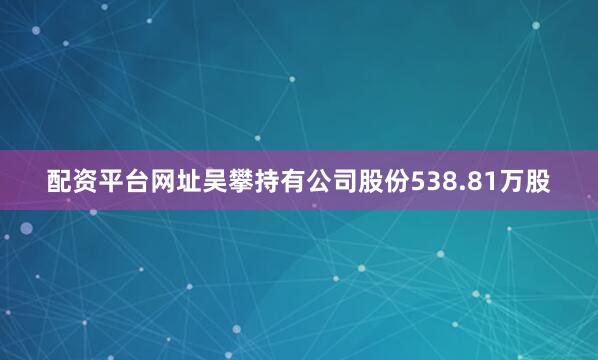 配资平台网址吴攀持有公司股份538.81万股